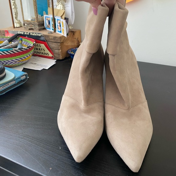 YSL Yves Saint Laurent khaki suede booties size 40 - Picture 2 of 8